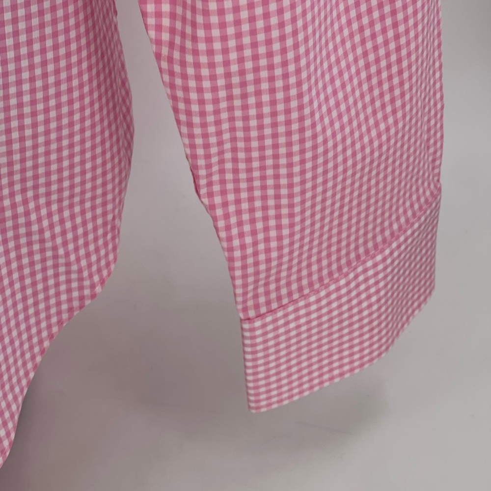 J Crew Pink & White Gingham Slim Performance‎ L/S Dress Shirt AS989 Men’s XL NWT - Picture 7 of 10